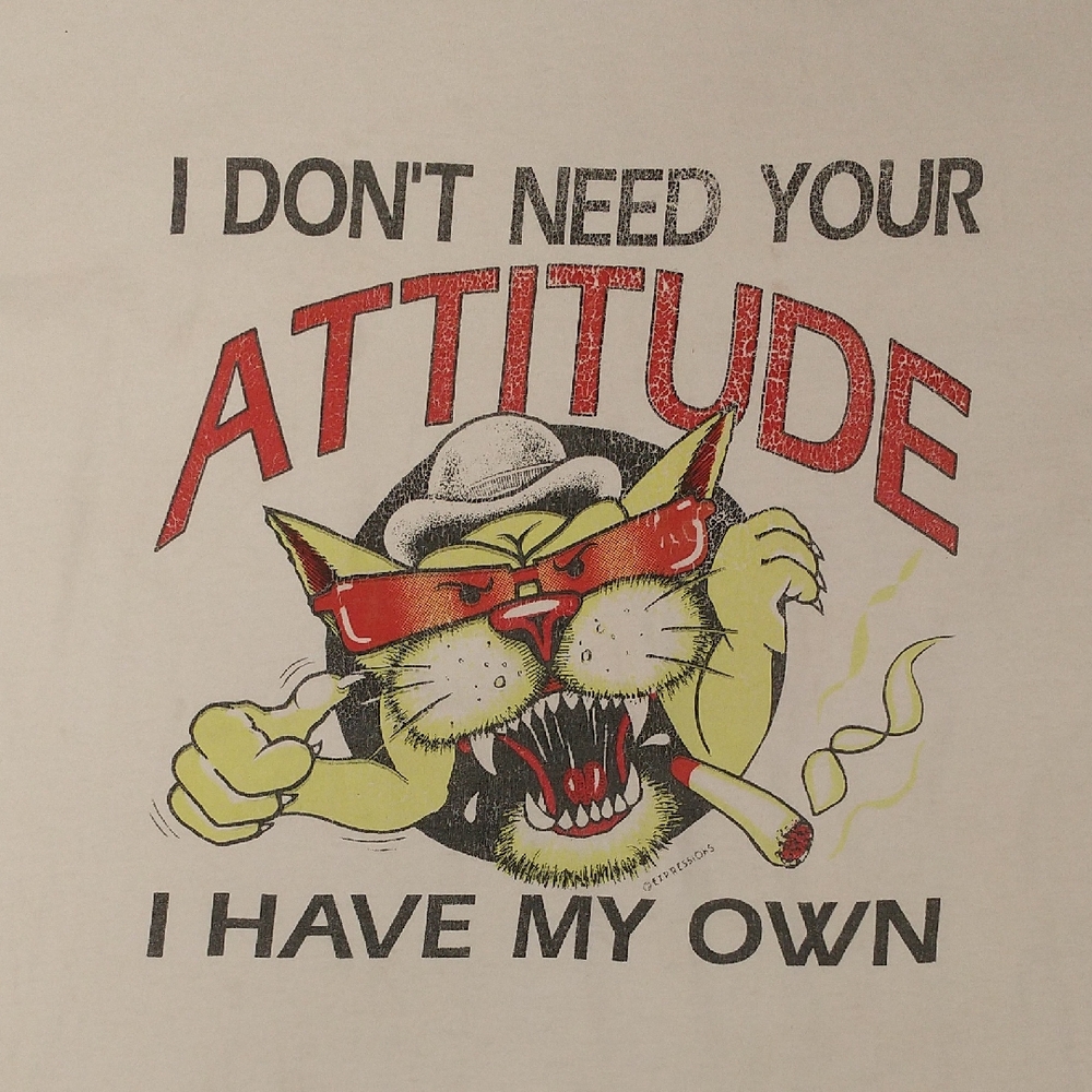 Vintage Attitude Graphic Tee 80s Hawaii Made In USA 100% Cotton by Expressions L